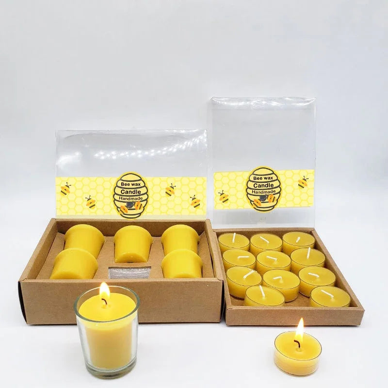 Natural Beeswax Tealight Candles – Handcrafted, Smokeless & Eco-Friendly