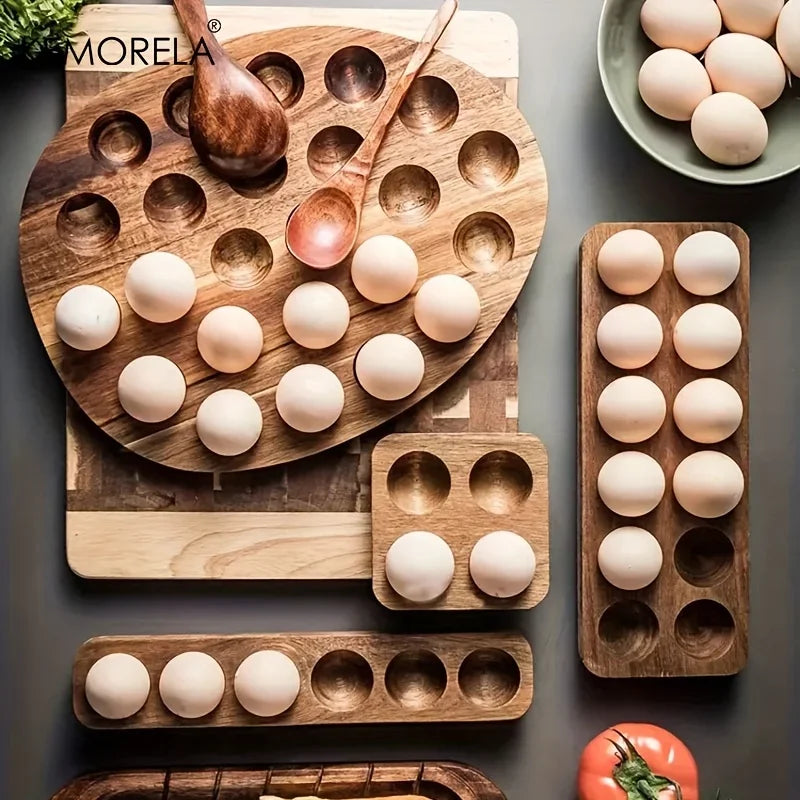 Modern Wooden Egg Storage Box - Multi-Compartment Kitchen Organizer
