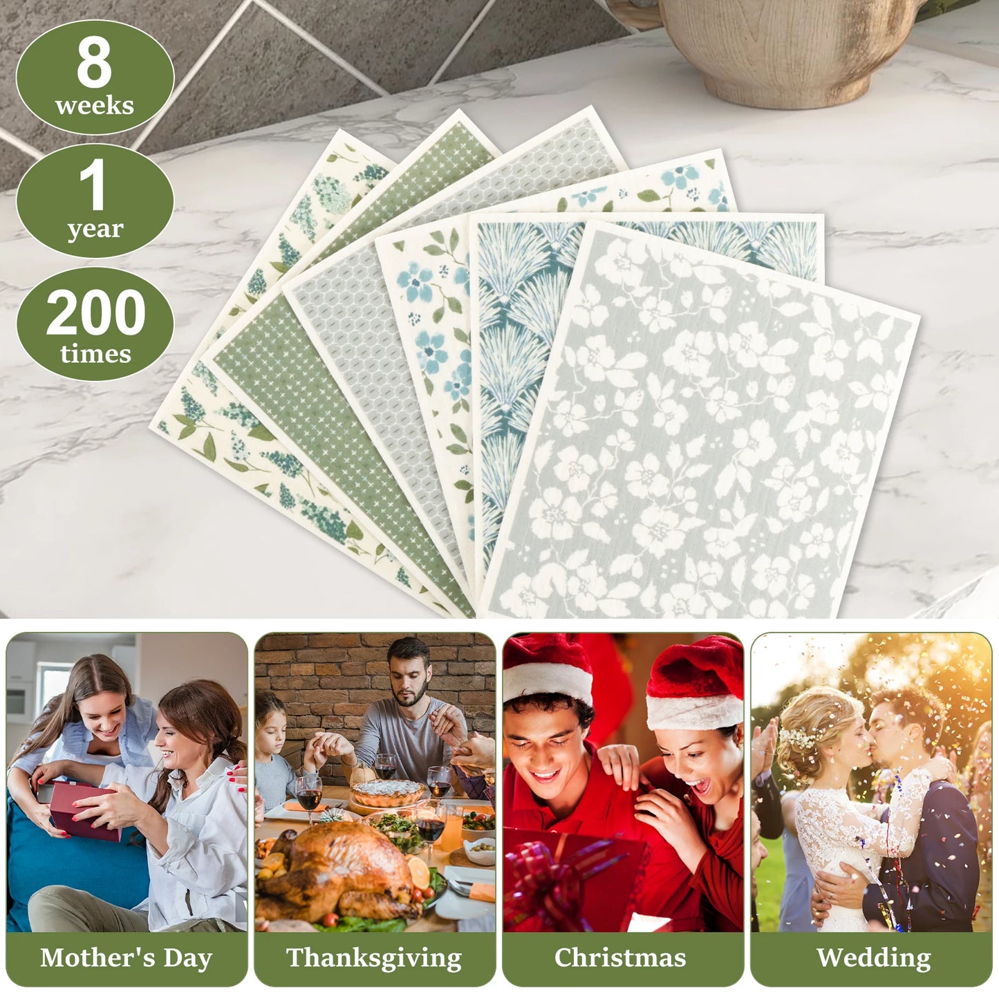 Swedish Reusable Kitchen Towels 6pc