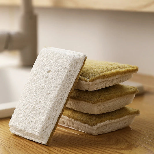Natural Sisal & Wood Pulp Cotton Cleaning Pads  3PCS