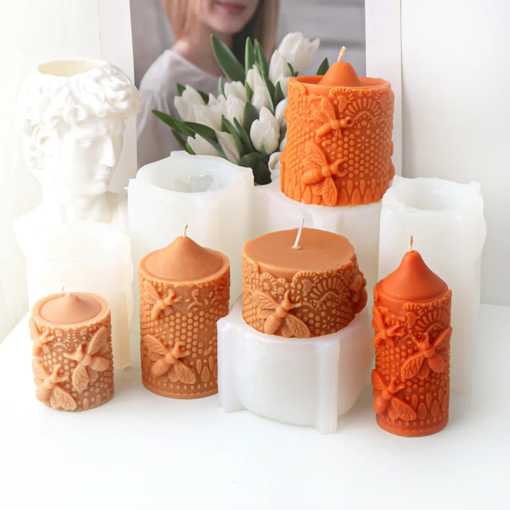 Honeybee Beehive Soybean Wax Pillar Mold