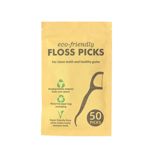 Eco‑Friendly Mint Dental Flossers – 50 pcs, Degradable PLA