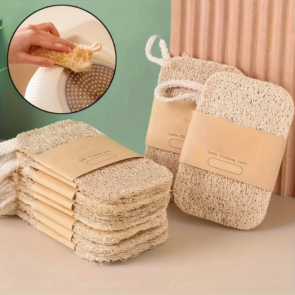 Natural Loofah Dish Sponge – Plant-Fiber Kitchen Scrubber
