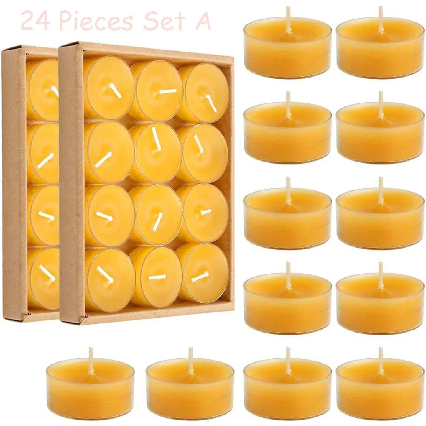 Natural Beeswax Tealight Candles – Handcrafted, Smokeless & Eco-Friendly