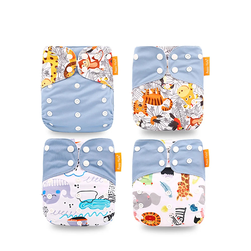 4Pcs/Set Eco-Friendly  Reusable Baby Diapers