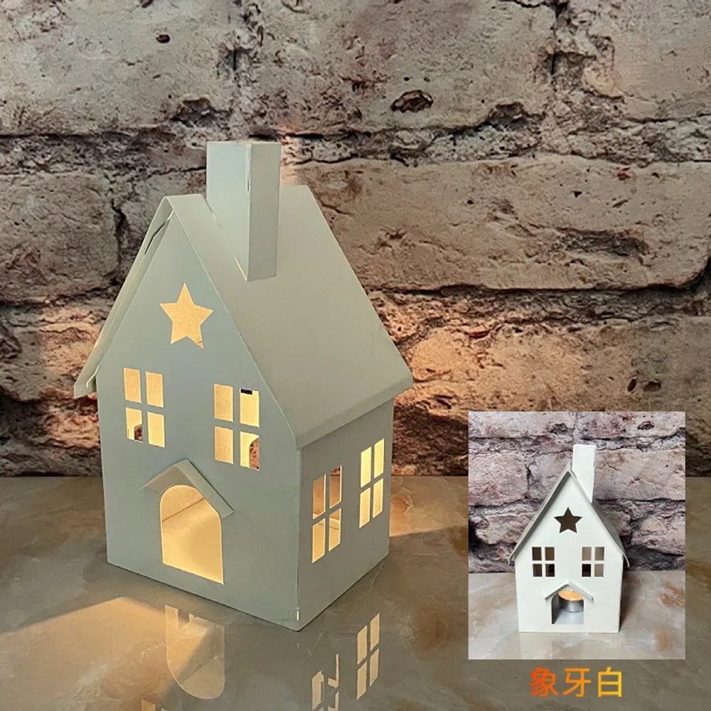 Nordic Hollowed-Out Small House Candle Holder