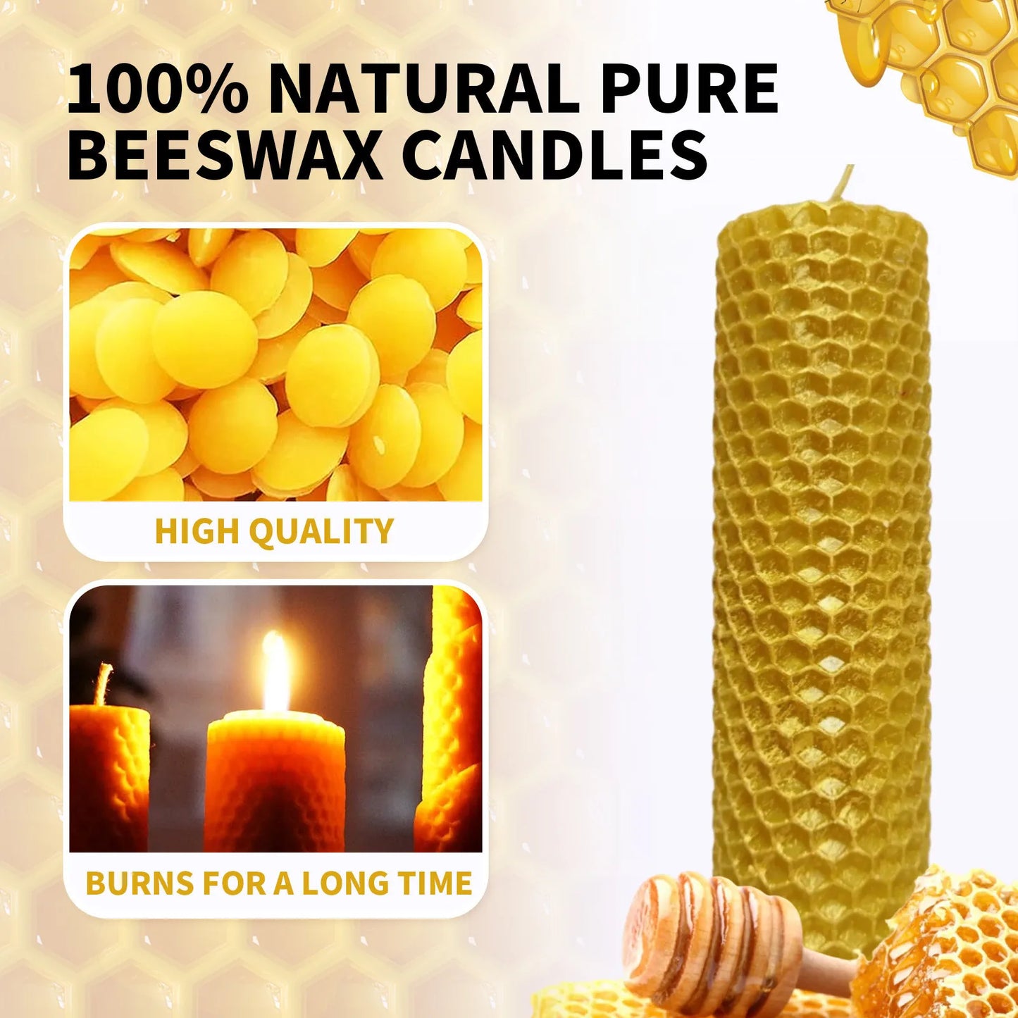 Handmade Beeswax Taper Candles – Craft Set