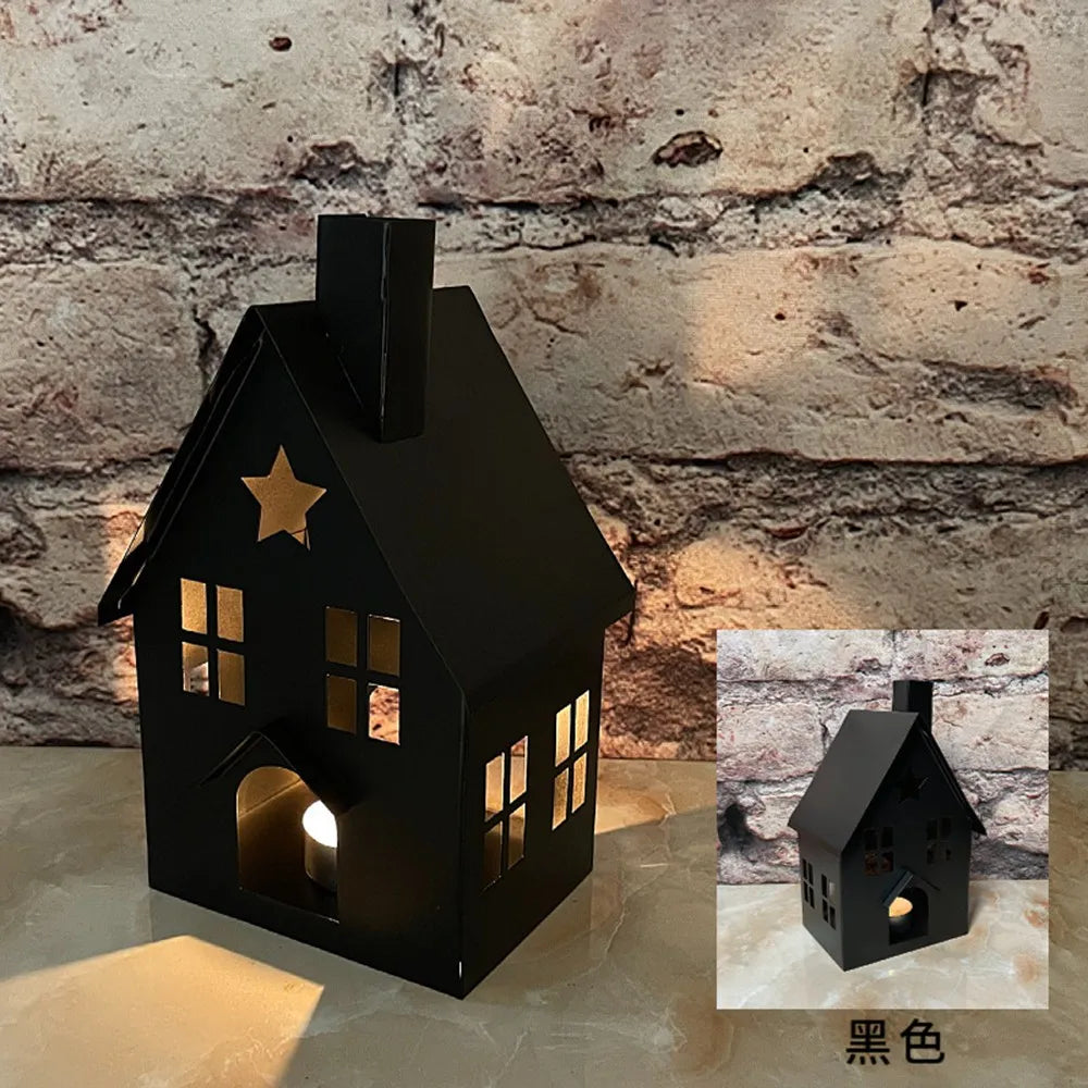 Nordic Hollowed-Out Small House Candle Holder