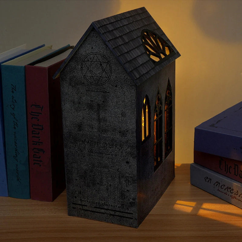 Retro DIY Wooden Book Nook – Magic Restaurant Shelf Insert