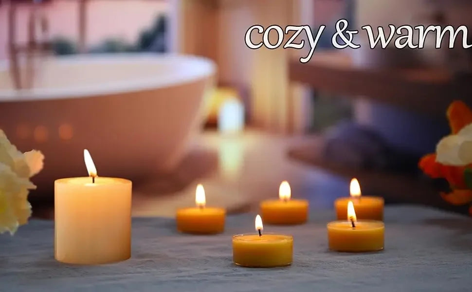Natural Beeswax Tealight Candles – Handcrafted, Smokeless & Eco-Friendly