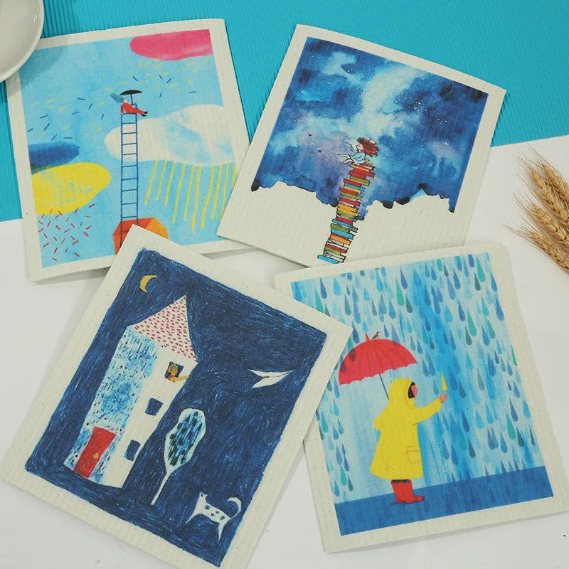 Germany Cotton Pulp Cellulose Sponge Kitchen Cloth