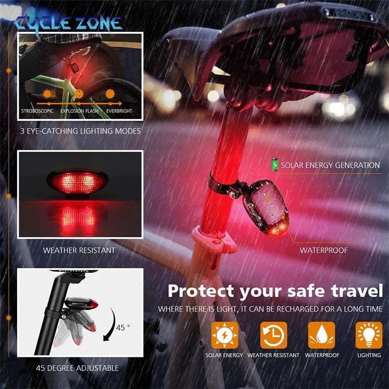 Solar Bicycle Night Riding Safety Lamp