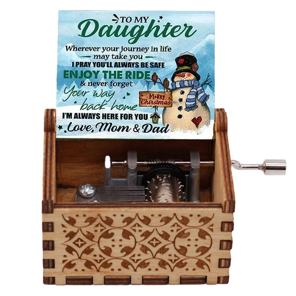 Wooden Hand-Crank Music Box – “We Wish You a Merry Christmas”