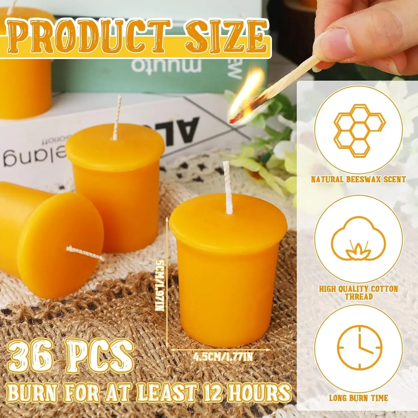 Natural Beeswax Tealight Candles – Handcrafted, Smokeless & Eco-Friendly