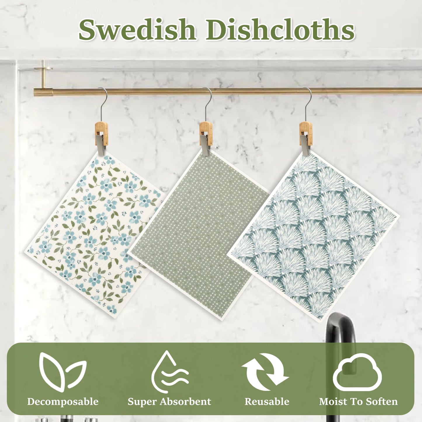 Swedish Reusable Kitchen Towels 6pc