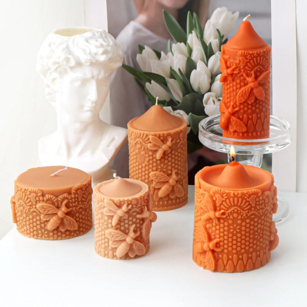 Honeybee Beehive Soybean Wax Pillar Mold