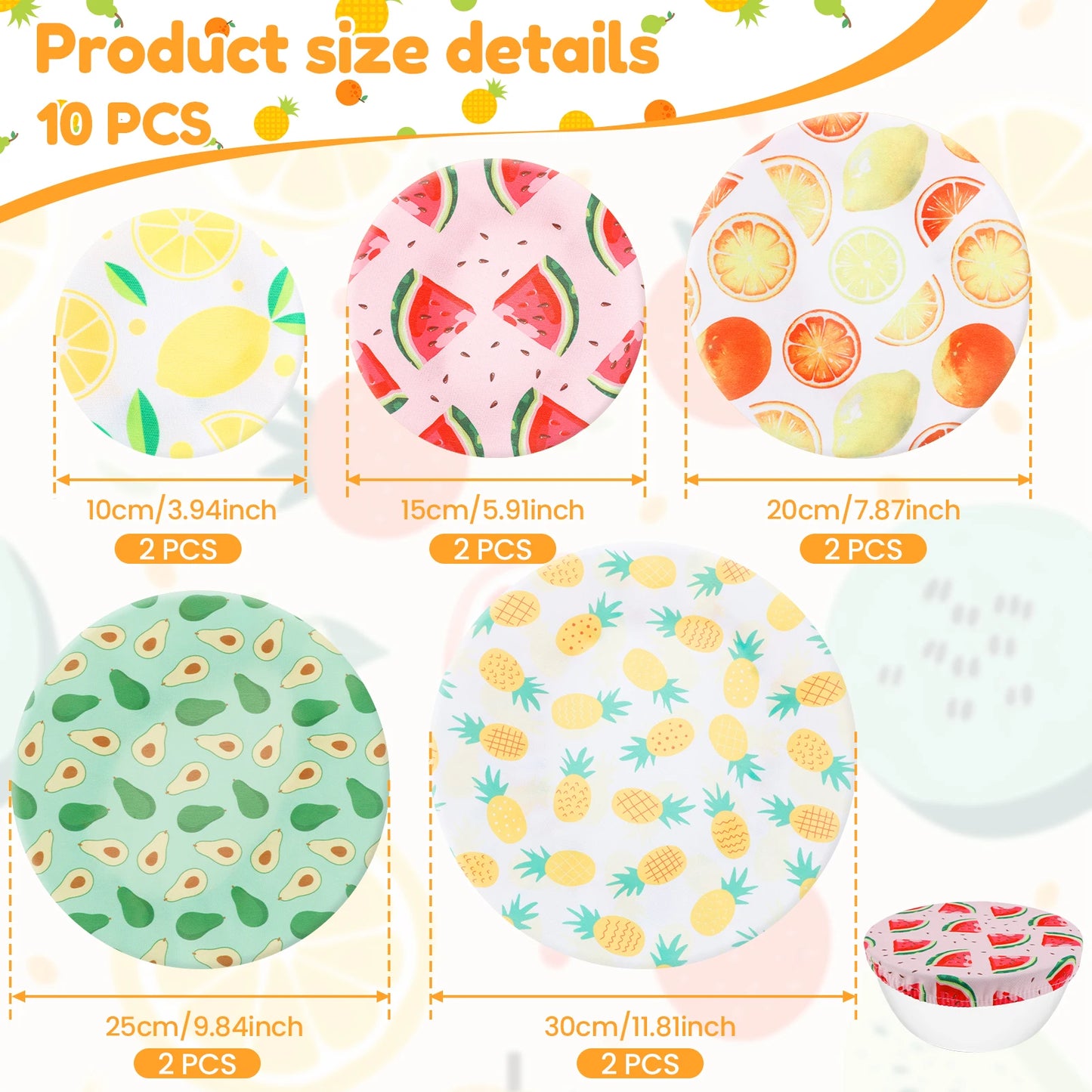 Herbruikbare katoenen komhoezen - set van 10 | Ecologische voedselopslag 