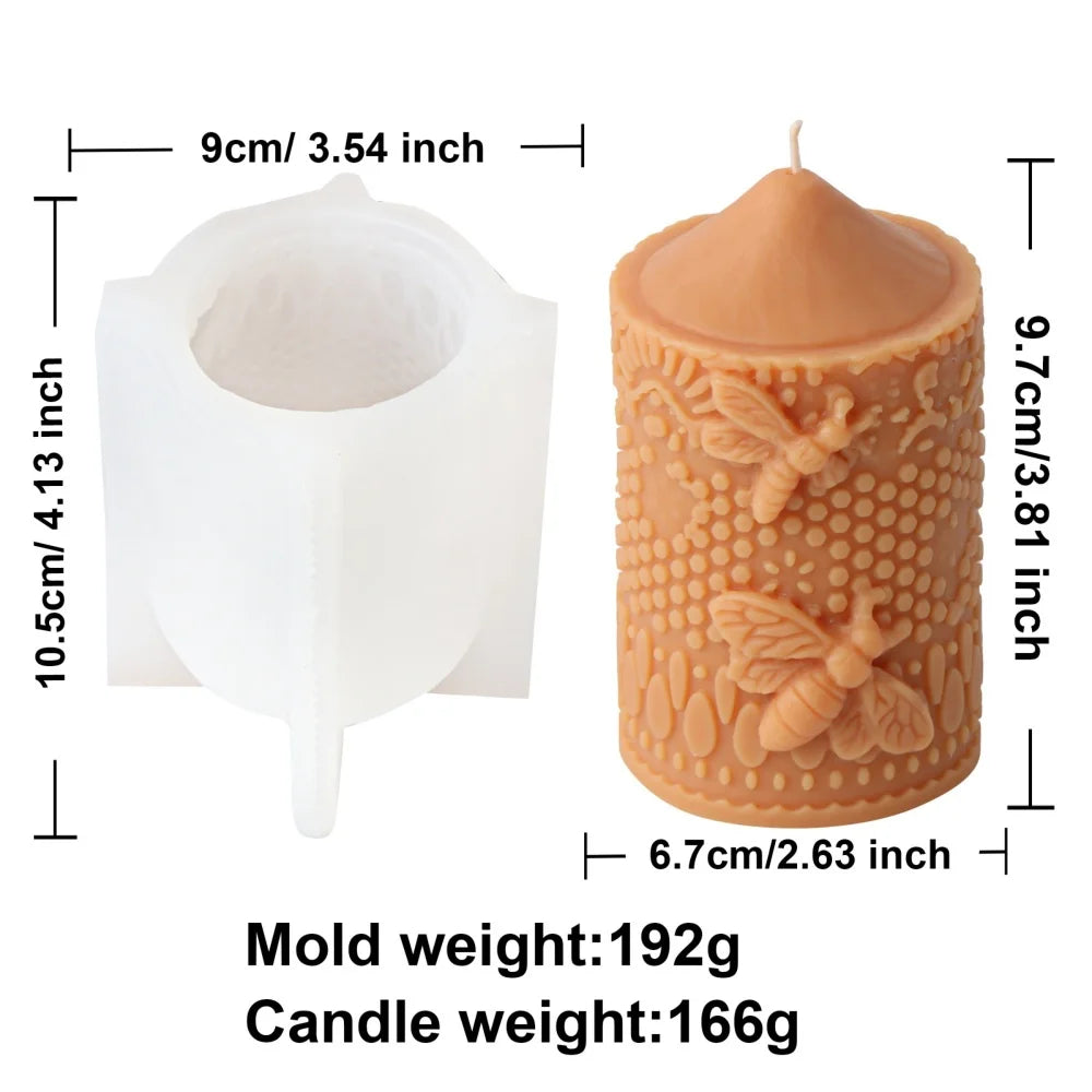 Honeybee Beehive Soybean Wax Pillar Mold