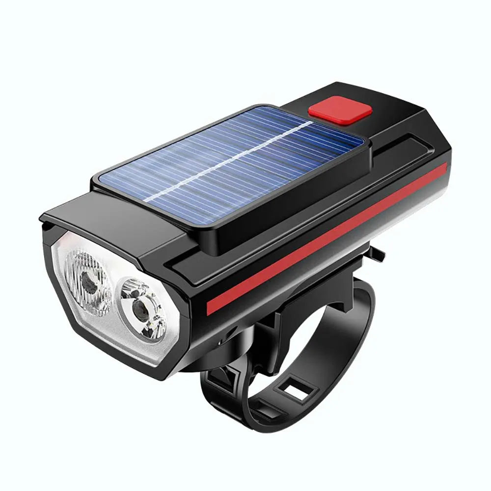 Solar Bike Headlight with Horn & Power Display