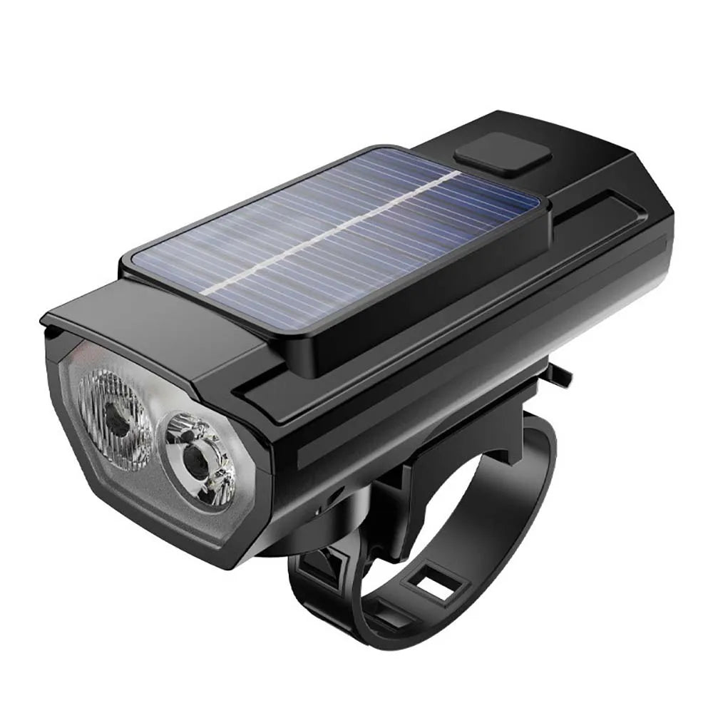 Solar Bike Headlight with Horn & Power Display