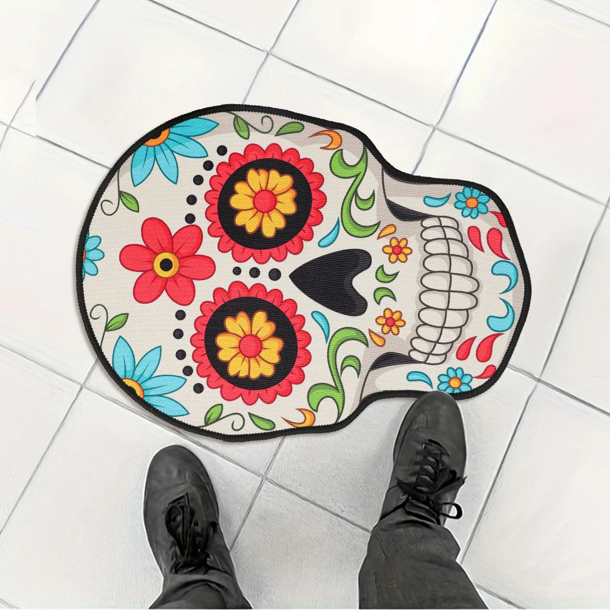 Skull Doormat – Mexican Day of the Dead & Halloween Entrance Rug