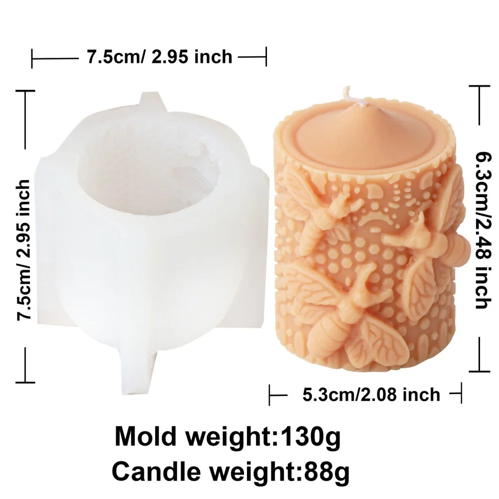 Honeybee Beehive Soybean Wax Pillar Mold