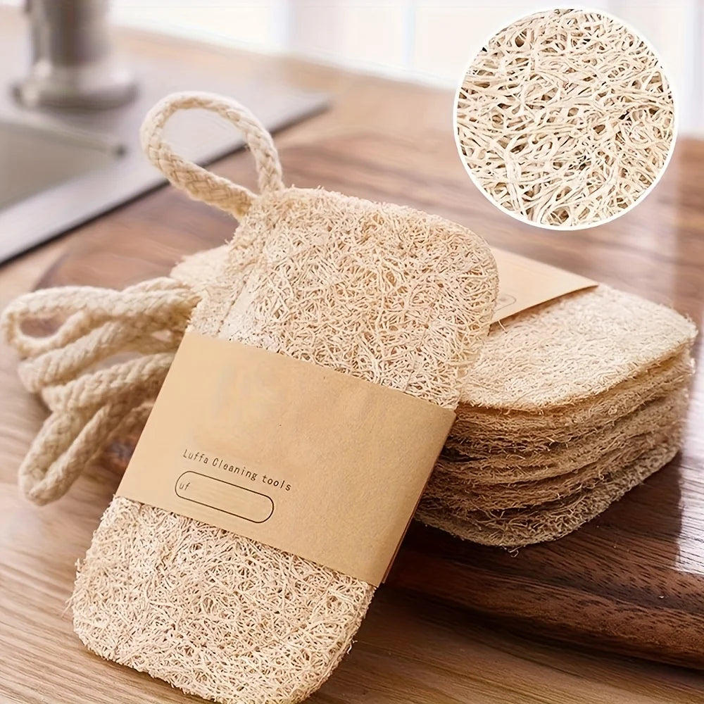 Natural Loofah Dish Sponge – Plant-Fiber Kitchen Scrubber