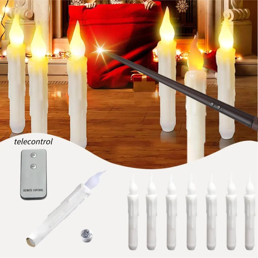 Floating Flameless LED Candles – Magic Remote-Control Set (12pcs)