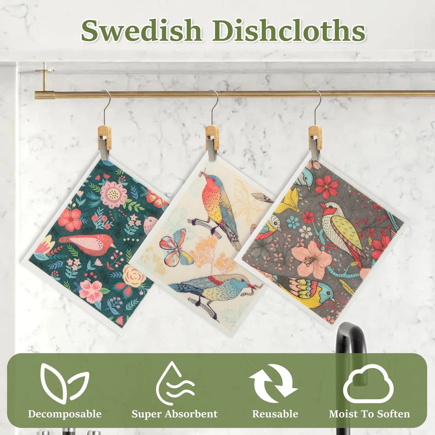 Swedish Reusable Kitchen Towels 6pc