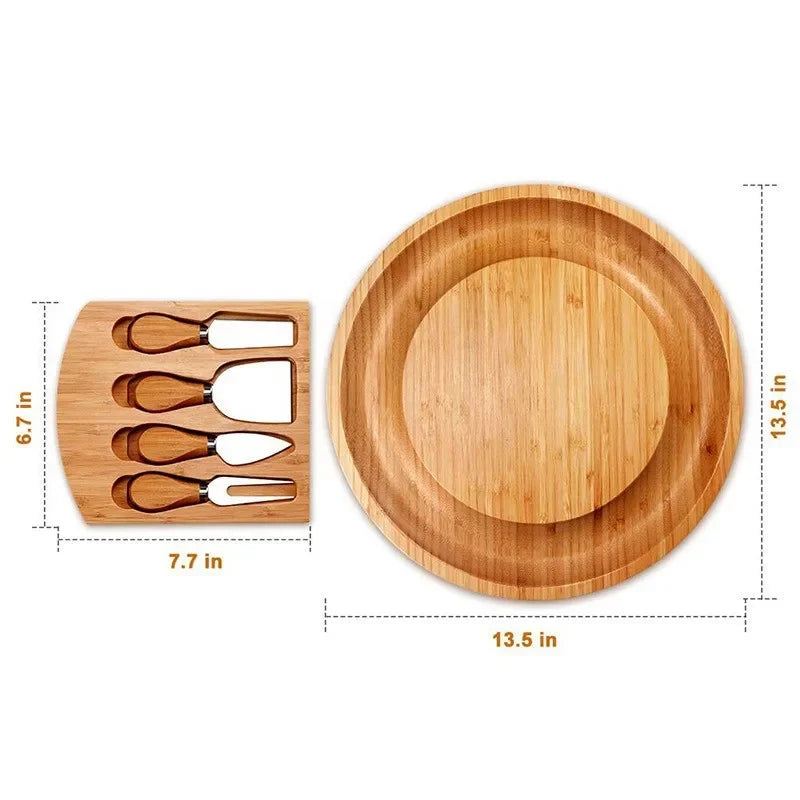 Bamboo Cheese Board Set with Knife