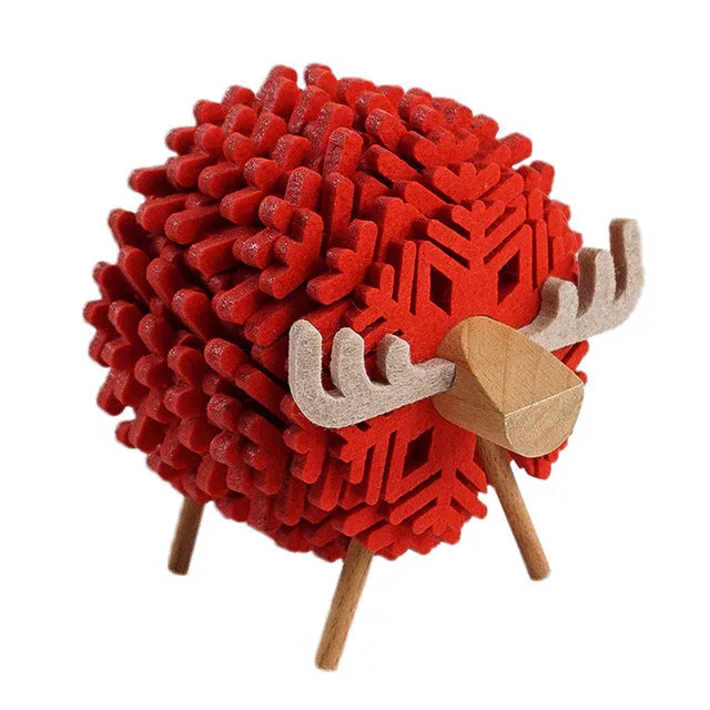 Christmas Elk-Shape Felt Coaster Set — 12pcs