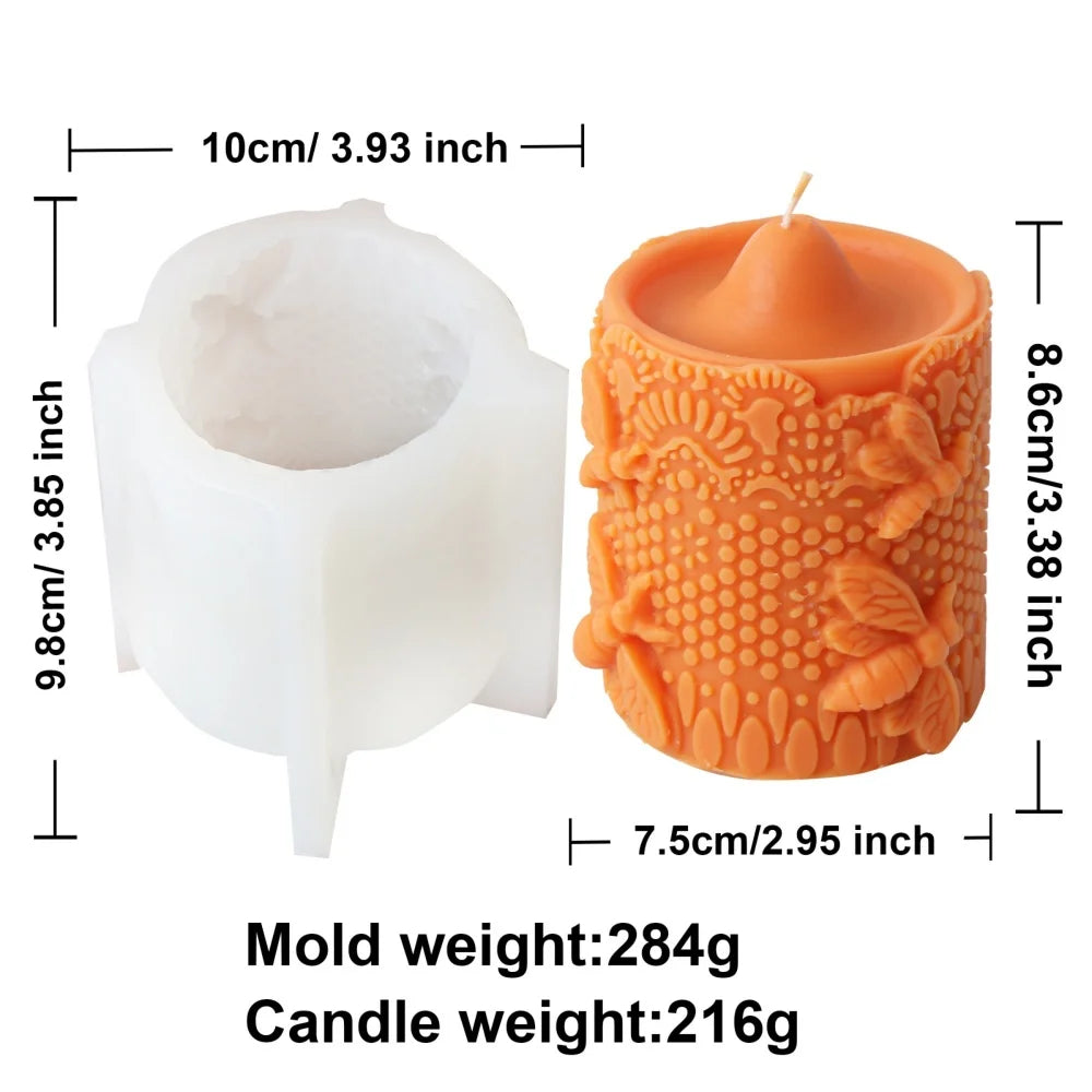 Honeybee Beehive Soybean Wax Pillar Mold