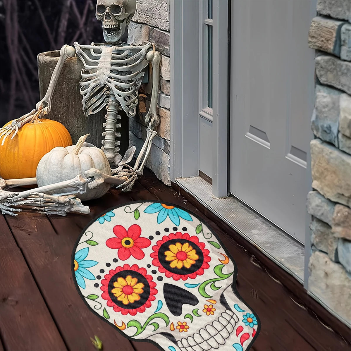 Skull Doormat – Mexican Day of the Dead & Halloween Entrance Rug