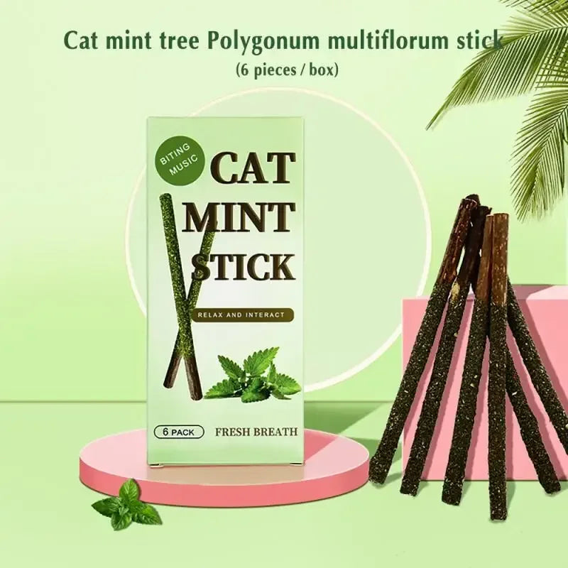 6pcs Natural Cat Stick Mint