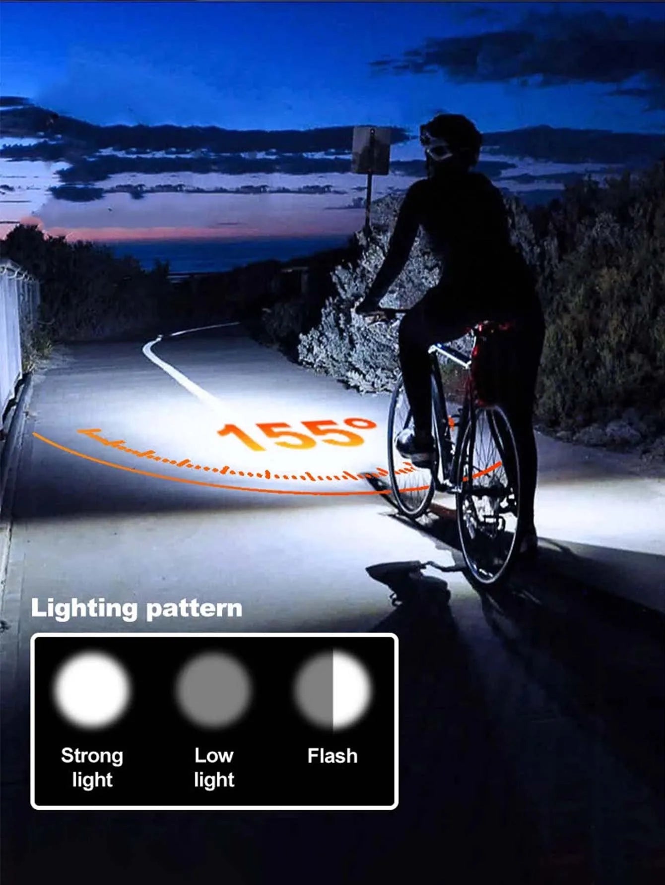 Solar Bike Headlight with Horn & Power Display