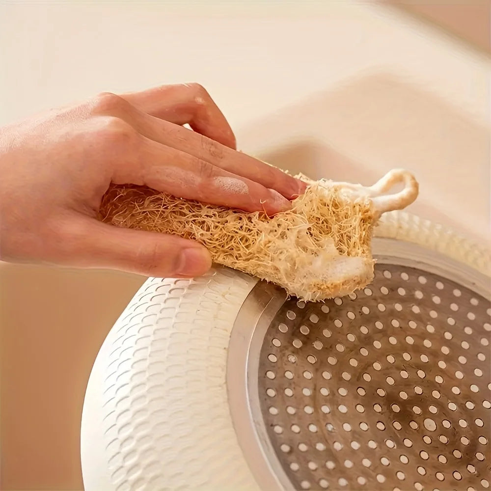 Natural Loofah Dish Sponge – Plant-Fiber Kitchen Scrubber