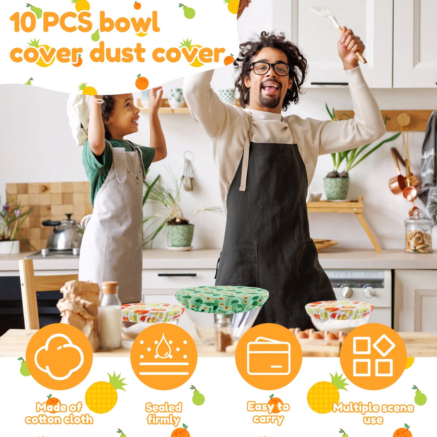 Herbruikbare katoenen komhoezen - set van 10 | Ecologische voedselopslag 