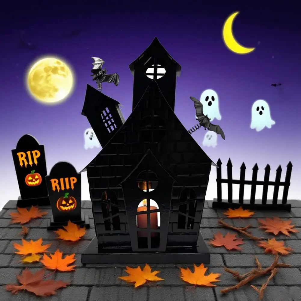 Halloween Haunted House Candle Holder