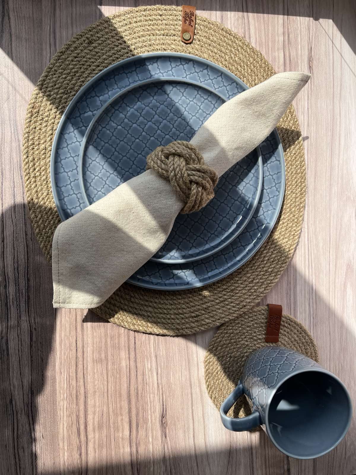 Handmade Round Placemats 30 cm – Onderzetter Bord / Tafel Placemat – Duurzame Tafeldecoratie – Set of 1/2/4