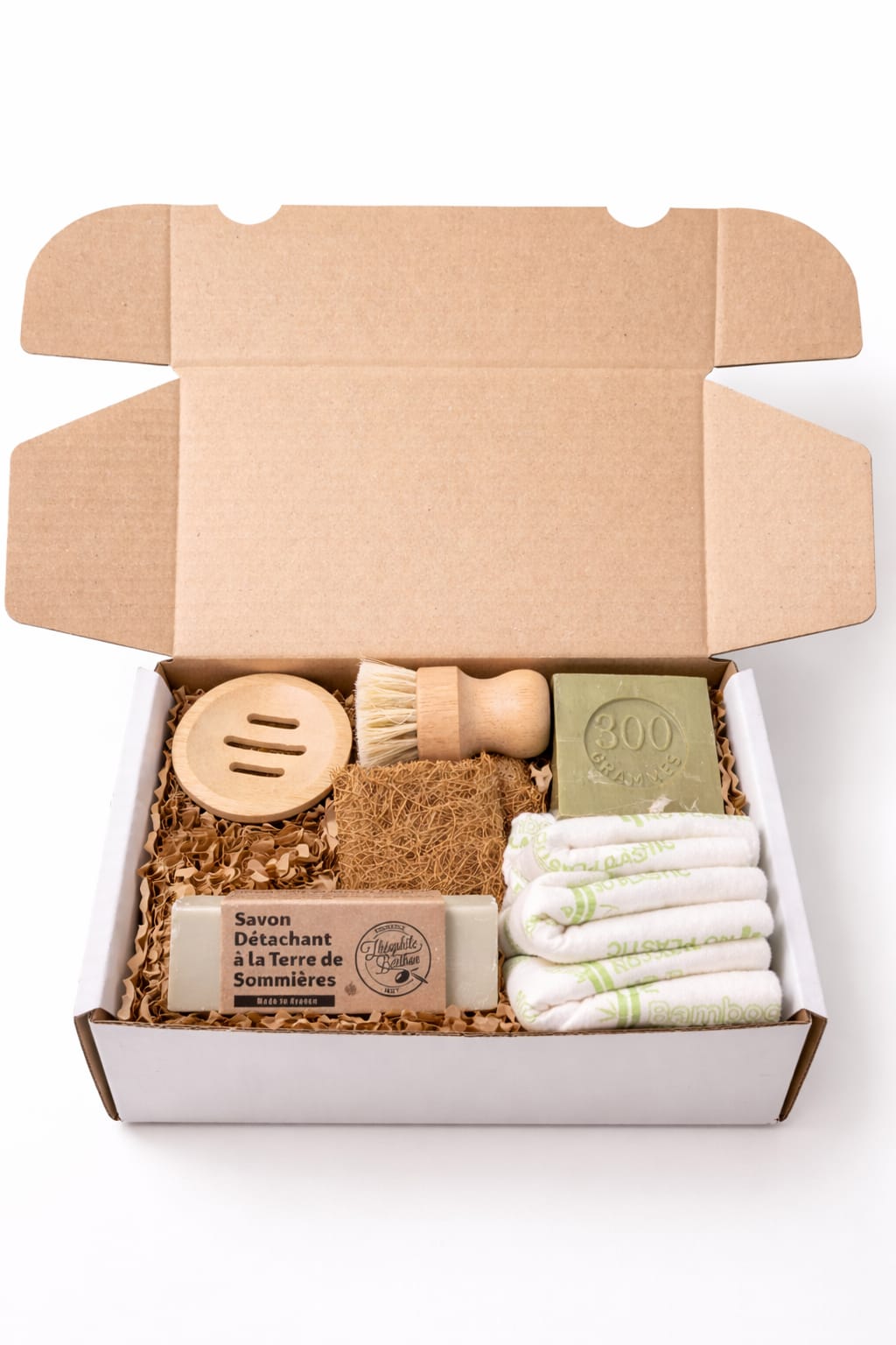 Zero Plastic Cleaning & Laundry Set – Coconut Scrubbers, Marseille Soap 300g, Bamboo Brush & Eco Essentials