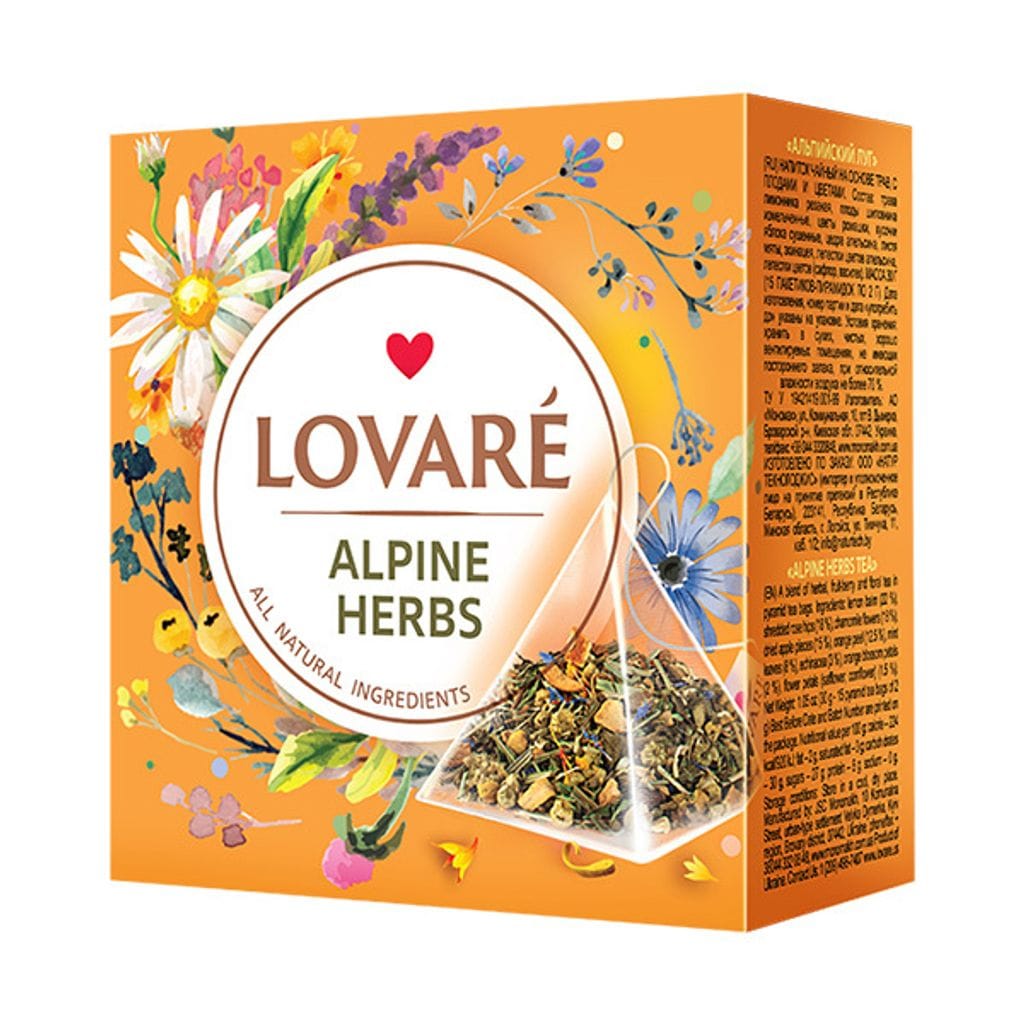 Lovaré Alpine Herbs – Premium Herbal Pyramid Tea (15 Tea piramids)