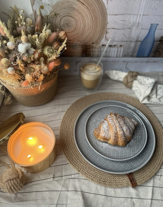 Handmade Round Placemats 35 cm – Onderzetter Bord / Tafel Placemat – Duurzame Tafeldecoratie – Set of 1/4/6