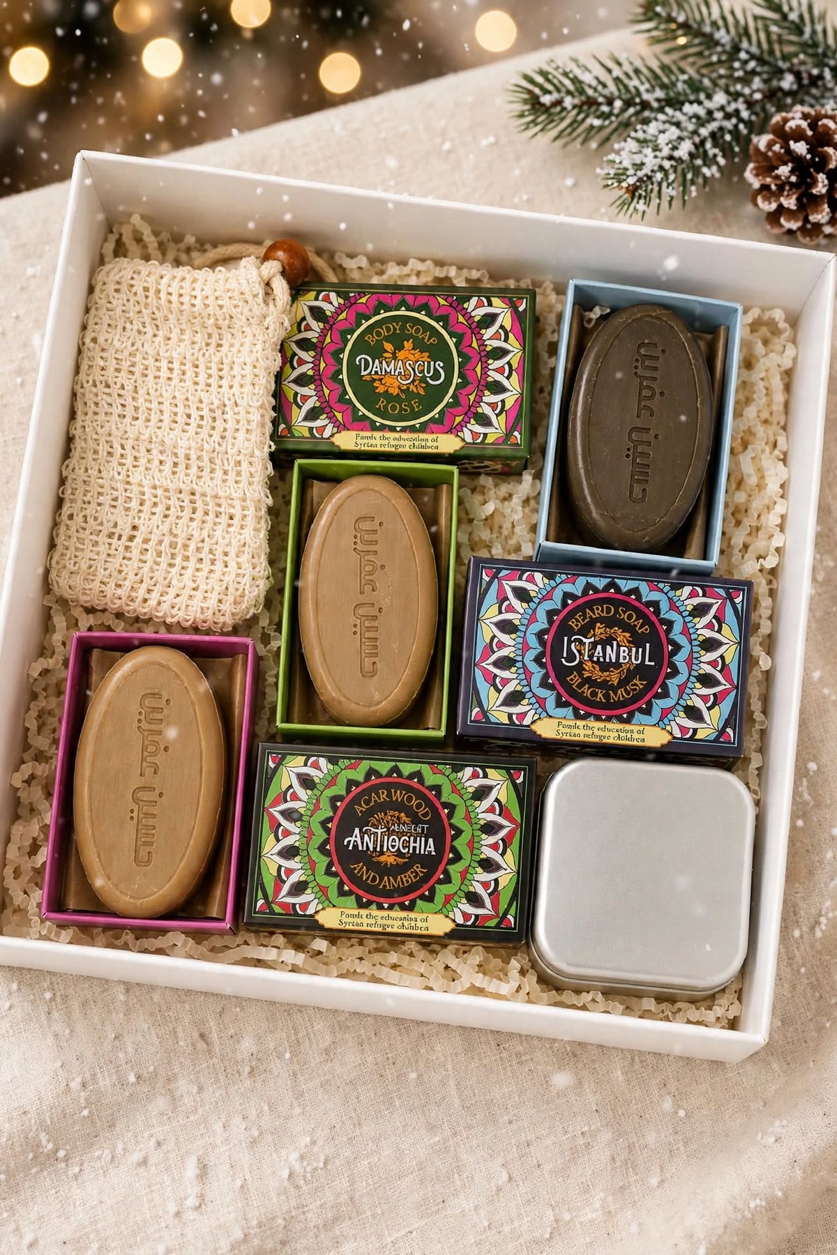 Aleppo Soap Scented with Damask Rose, Black Musk, Oud-Amber: Mix of all 3