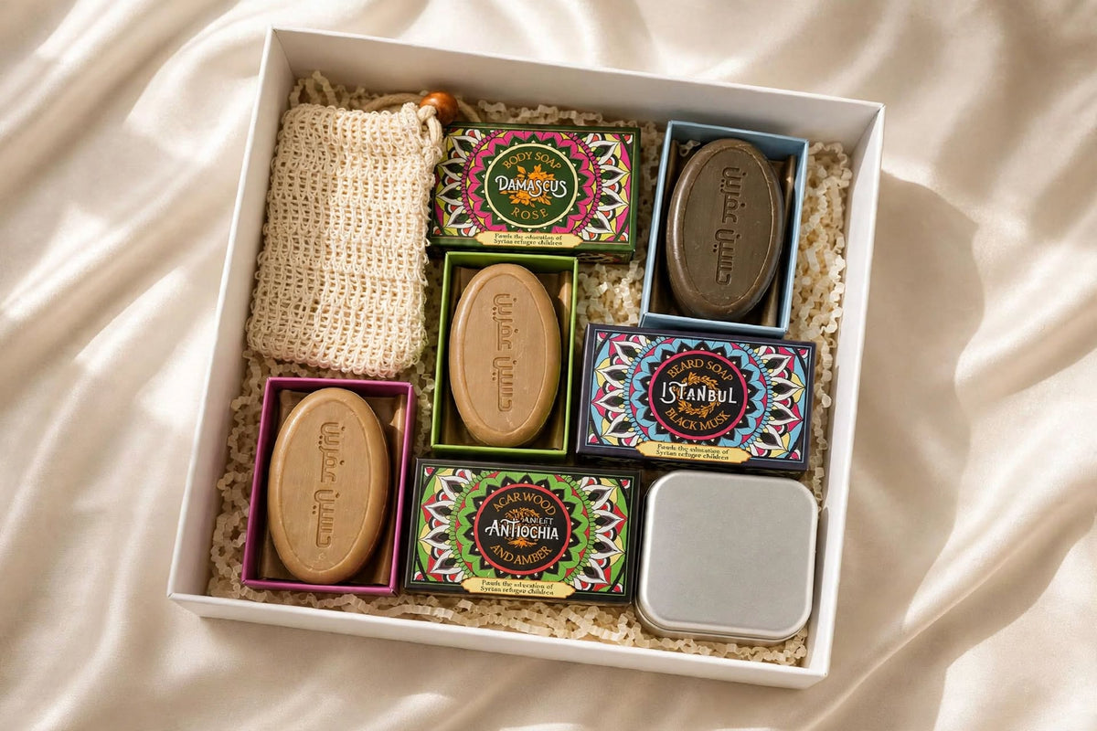 Aleppo Soap Scented with Damask Rose, Black Musk, Oud-Amber: Mix of all 3