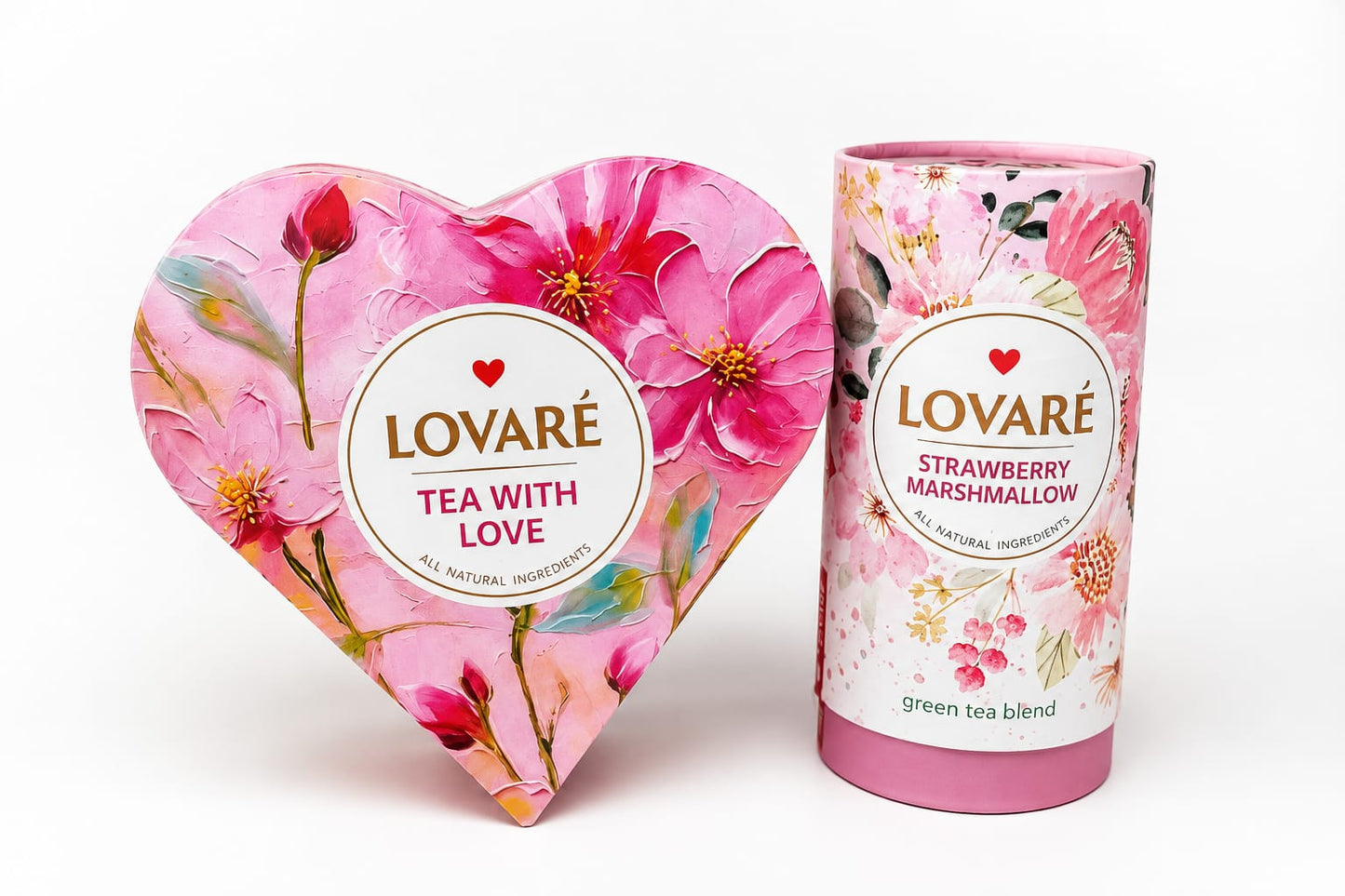 Lovaré Tea With Love Gift Set – Luxury Tea Gift Box & Strawberry Marshmallow Green Tea