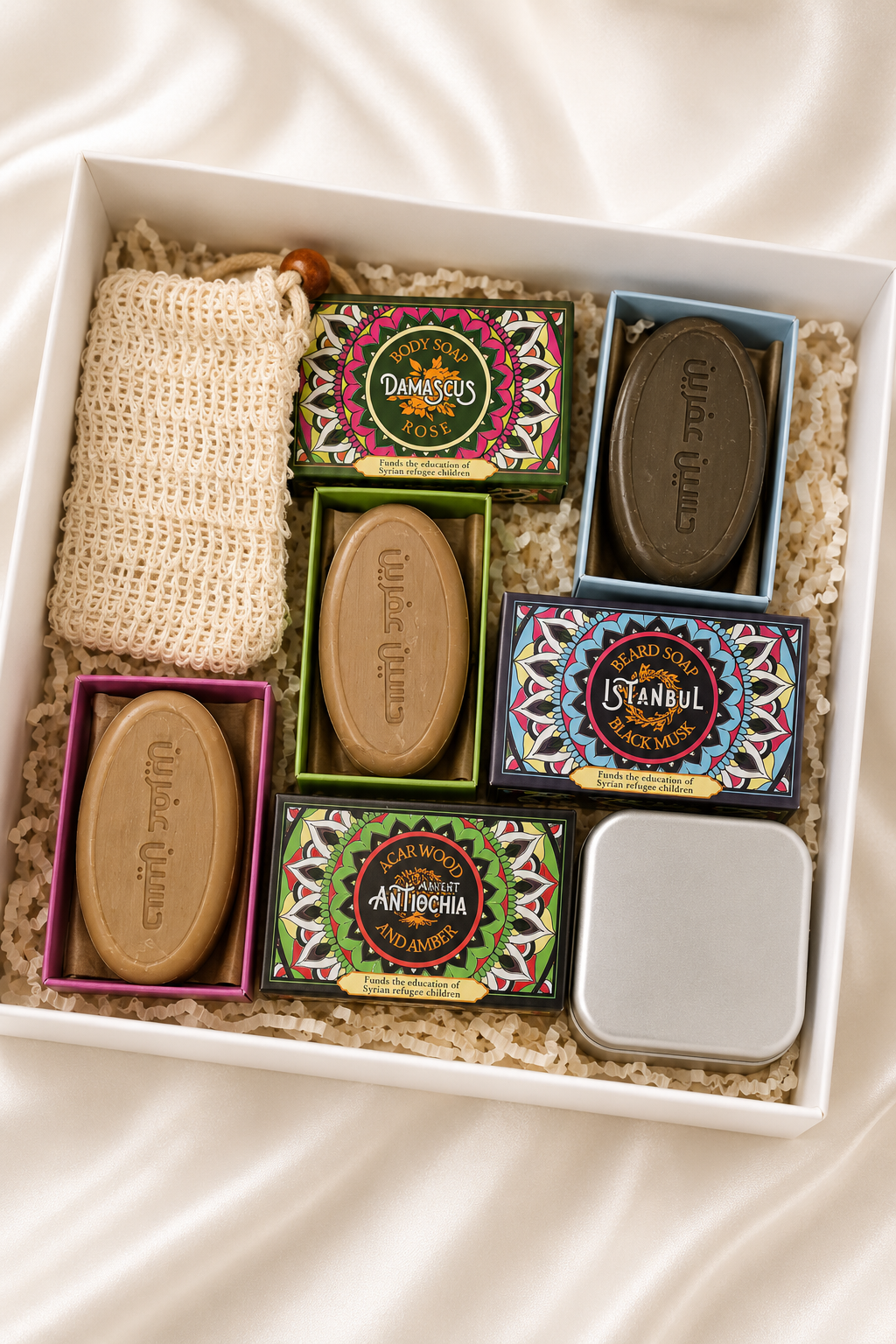 Aleppo Soap Scented with Damask Rose, Black Musk, Oud-Amber: Mix of all 3