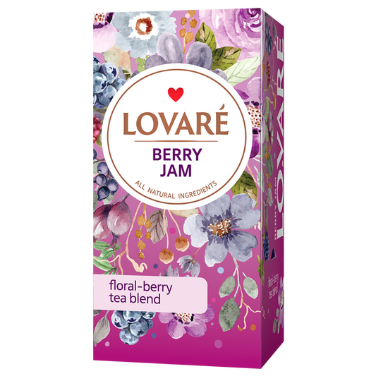 Lovaré Berry Jam – Premium Fruit & Kruidenthee | 24 Individueel Verpakte Zakjes