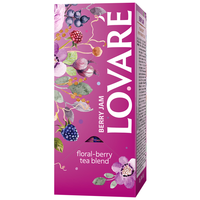 Lovaré Berry Jam – Premium Fruit & Herbal Tea | 24 Individually Wrapped Tea Bags