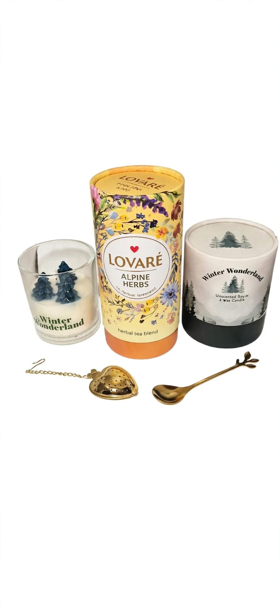 LOVARÉ Alpine Herbs Tea Gift Set 80g | Luxury Christmas Tea Gift with Infuser