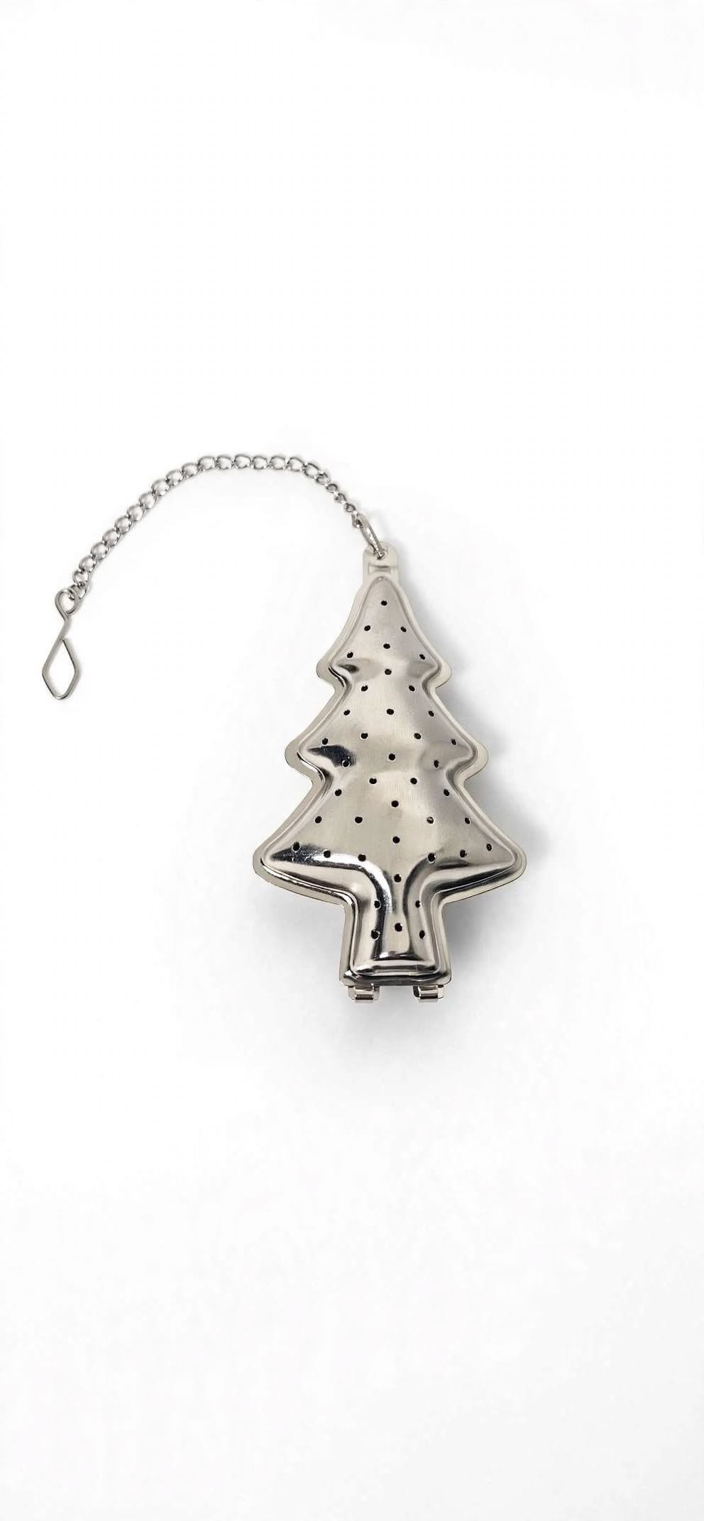 🎄 Christmas Tree Tea Infuser – Silver | Reusable Loose Leaf Tea Strainer